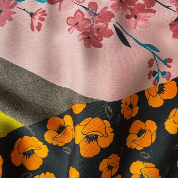 ZARA Patchwork Satin Dress EUC - Picture 7 of 16